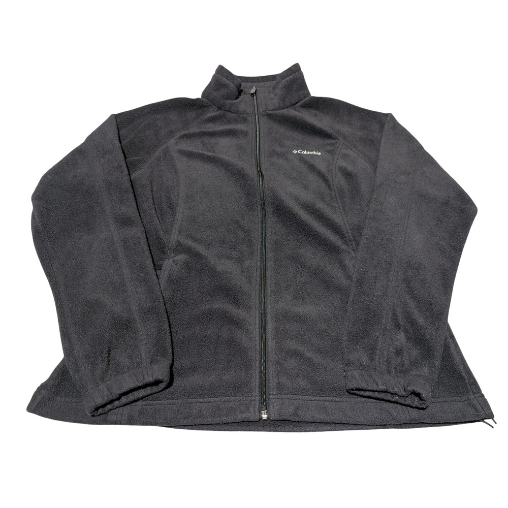 Columbia Fleece Jacket Womens XL Black Benton Springs Full Zip Outdoor Gorpcore